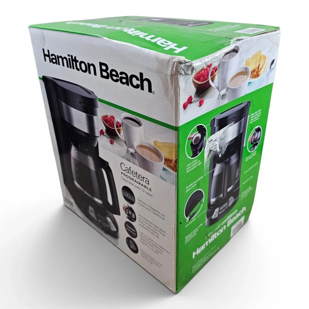 Hamilton Beach Coffee Maker 12 Cup Black New Programmable Auto Pause 46205
